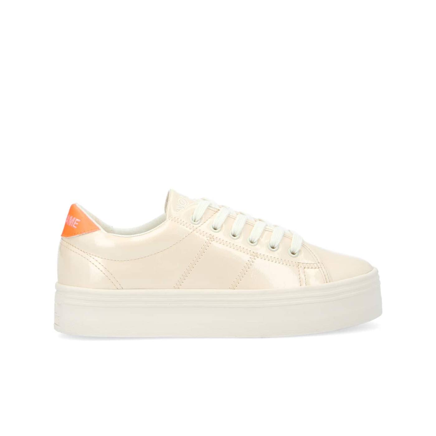 SNEAKER PLATO M W - WRINKLE PAT/SPR - TORTORA/ARANCIO FLUO